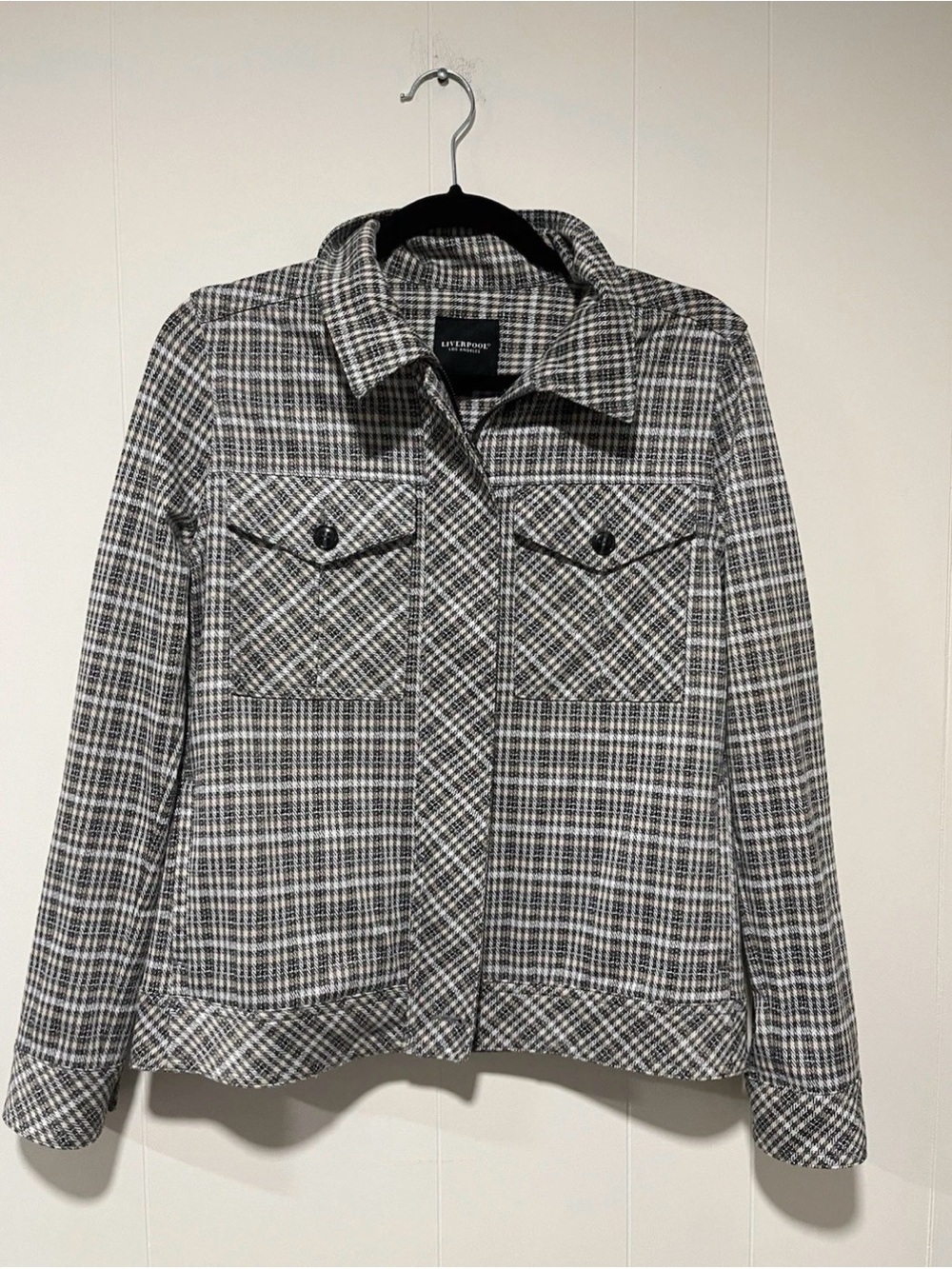 Liverpool Los Angeles Houndstooth Plaid Utility Jacket Women's Size Small